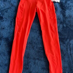 Bright Orange High Waisted Athletic Leggings